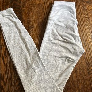 Lululemon White/Grey striped leggings